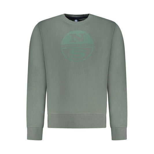 Sweatshirt by North Sails for men in cotton green features an provocated silhouette, detailed with a provocated and a refined crew neckline for a sophisticated aesthetic.
