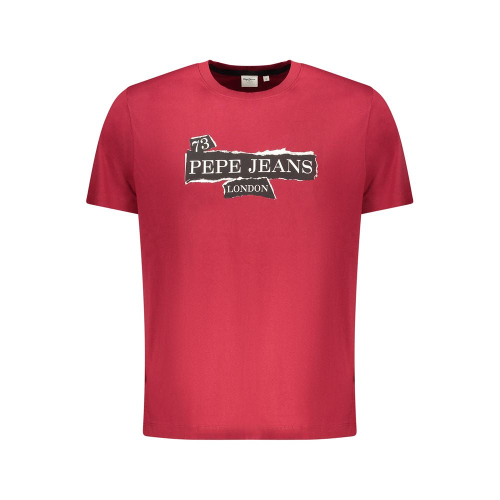T-Shirt by Pepe Jeans for men in cotton red & print features an on trend silhouette, perfectly showcasing a on trend and for an elevated aesthetic.