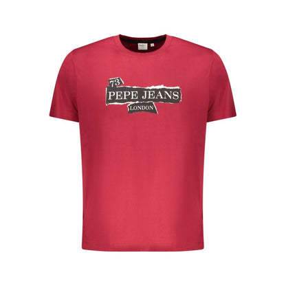 T-Shirt by Pepe Jeans for men in cotton red & print features an on trend silhouette, perfectly showcasing a on trend and for an elevated aesthetic.