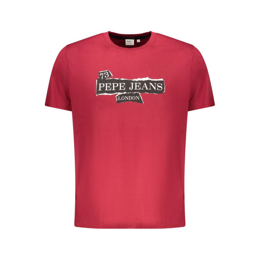 T-Shirt by Pepe Jeans for men in cotton red & print features an on trend silhouette, perfectly showcasing a on trend and for an elevated aesthetic.
