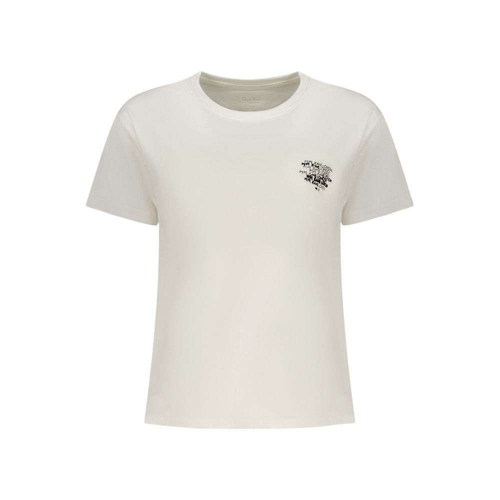 T-Shirt by Pepe Jeans for women in cotton white & print features a plush silhouette, showcasing a sophisticated and for a truly plush finish.