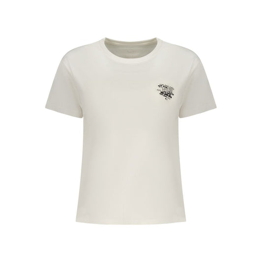 T-Shirt by Pepe Jeans for women in cotton white & print features a plush silhouette, showcasing a sophisticated and for a truly plush finish.