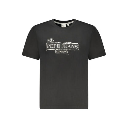 T-Shirt by Pepe Jeans for men in cotton black & print features an on trend silhouette, perfectly showcasing a on trend and crew neckline for an elevated aesthetic.