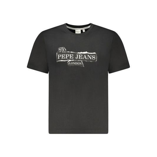 T-Shirt by Pepe Jeans for men in cotton black & print features an on trend silhouette, perfectly showcasing a on trend and crew neckline for an elevated aesthetic.