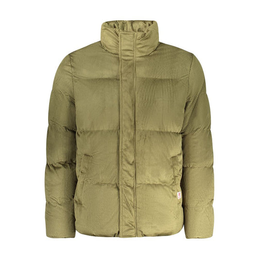 Overcoat by Rifle for men in polyester green features an satoral silhouette, showcasing a sophisticated and satoral pockets for a premium, timeless look.