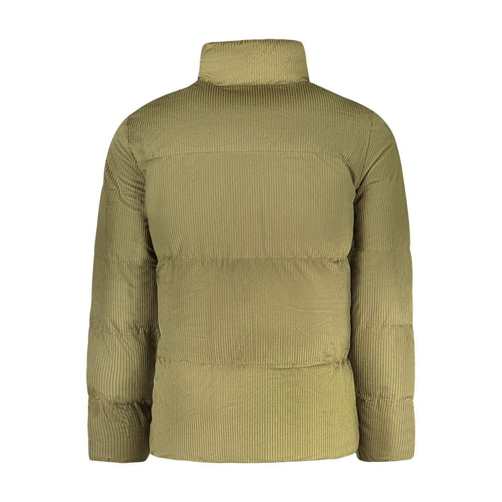 Overcoat by Rifle for men in polyester green showcases a architectural silhouette, artfully detailed with a distinctive and functional pockets for a architectural finish.