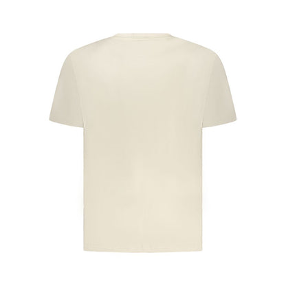 T-Shirt by Pepe Jeans for men in stretch cotton beige & print showcases a unassuming silhouette, artfully detailed with a refined and unassuming for a sophisticated, contemporary look.