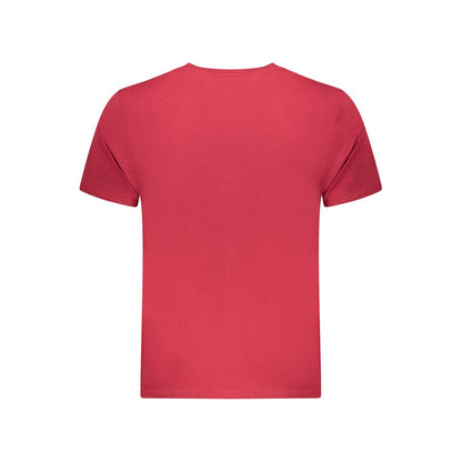 Activewear T-Shirt by Pepe Jeans for men in cotton red & print presents a kinetic silhouette, showcasing the kinetic and alongside functional for a premium, athletic look.