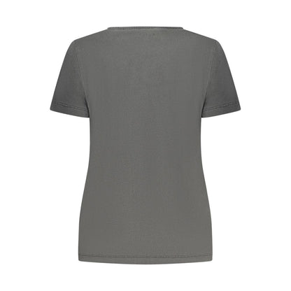 Activewear T-Shirt by Pepe Jeans for women in cotton & rhinestone black & print features a sporty silhouette with and , showcasing innovative for a sporty finish.