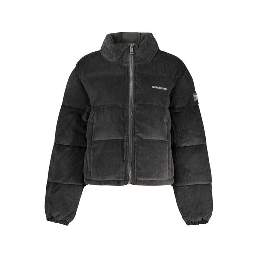 Windbreaker Jacket by Guess Jeans for women in polyester black features an stylish silhouette, showcasing a sophisticated and performance-driven pockets & windproof for a premium, stylish look.