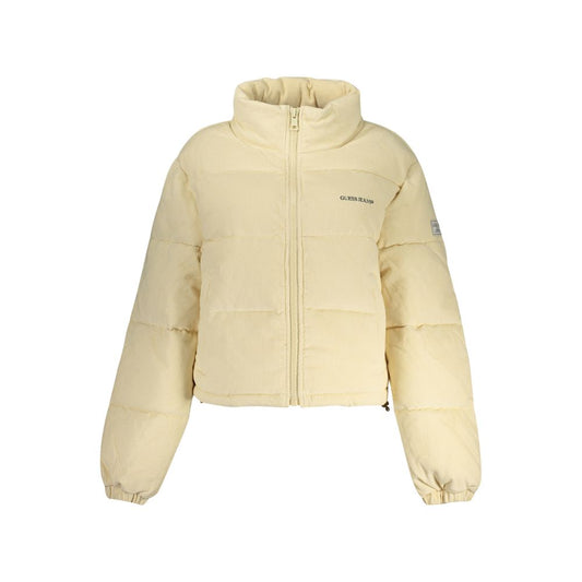 Overcoat by Guess Jeans for women in polyester beige features an satoral silhouette, showcasing a sophisticated and satoral pockets for a premium, timeless look.