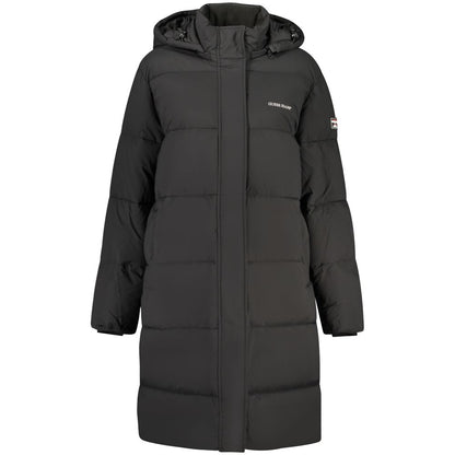 Overcoat by Guess Jeans for women in polyester beige & black features a contemporary silhouette showcasing a contemporary and refined pockets for a sophisticated finish.