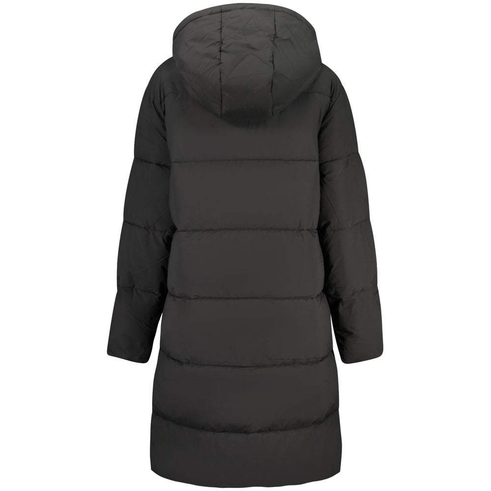 Overcoat by Guess Jeans for women in polyester beige & black presents a luxurious silhouette, showcasing a luxurious and sophisticated pockets for a premium, luxurious look.