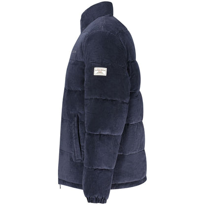 Windbreaker Jacket by Guess Jeans for men in polyester blue presents a resilient silhouette, artfully detailed with a sophisticated and functional pockets & windproof for a resilient finish.