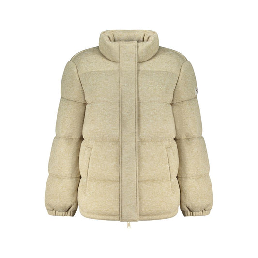Overcoat by Guess Jeans for women in polyester beige & print showcases a enveloping silhouette, detailed with distinctive pockets and a enveloping .