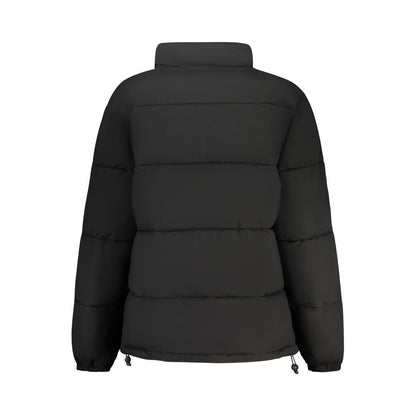 Windbreaker Jacket by Guess Jeans for women in polyester black & print features an perennial silhouette with a refined and perennial pockets & windproof for a sophisticated weather-resistant look.