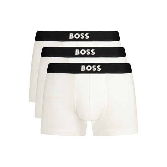 Underwear Boxer Shorts by Hugo Boss for men in stretch cotton white presents a subtle silhouette as Crisp Men's Stretch Cotton Underwear Boxer Shorts, expertly tailored with a subtle fit for a premium look.