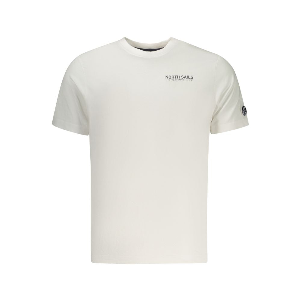 Activewear T-Shirt by North Sails for men in cotton white & print features an ergonomic design with , highlighting a ergonomic length and ergonomic crew neckline for a high-performance look.