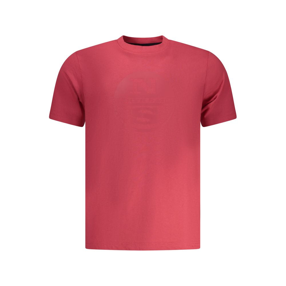 Activewear T-Shirt by North Sails for men in cotton red & print features a dynamic silhouette with and crew neckline enhanced by functional .