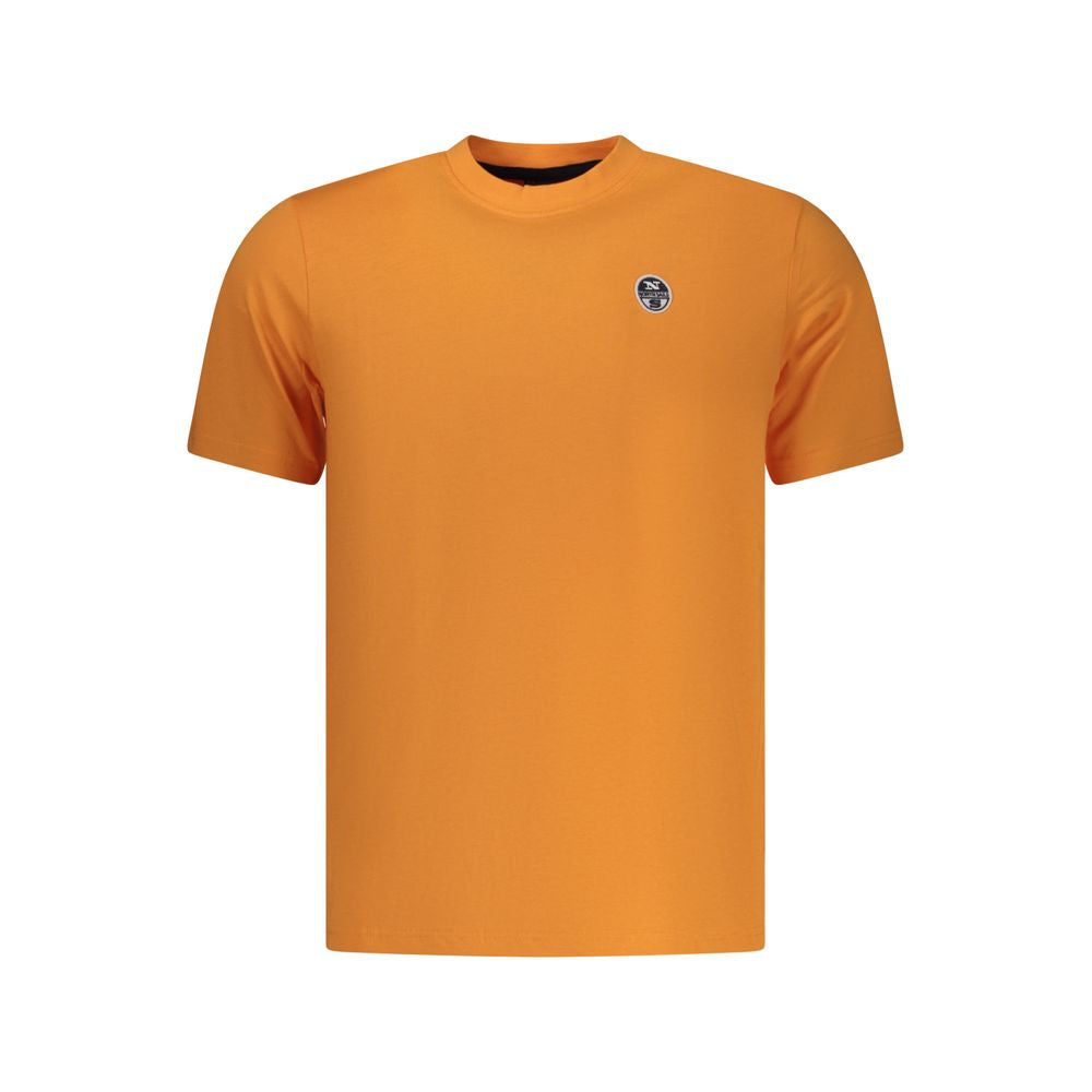 Activewear T-Shirt by North Sails for men in cotton orange features a versatile silhouette, showcasing a versatile crew neckline and detailed with high-performance for a premium look.