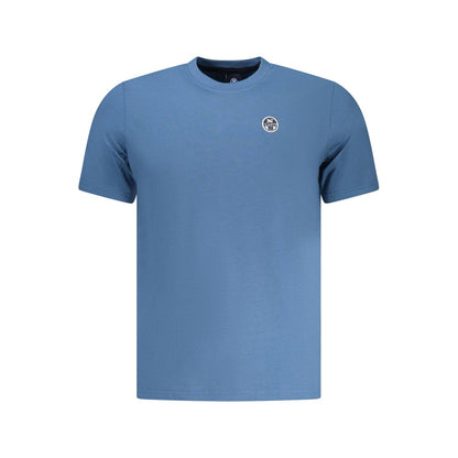 Activewear T-Shirt by North Sails for men in cotton blue, red & print presents a kinetic silhouette, showcasing the kinetic and alongside functional breathable-design for a premium, athletic look.