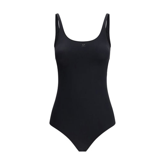 One-Piece Swimsuit by Courrèges for women in stretch polyamide black showcases a couture inspired silhouette from the Women's Stretch Polyamide One-Piece Swimsuit collection, featuring a couture inspired cut designed for a couture inspired and couture inspired poolside look.