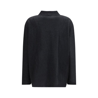 Sweatshirt by Lisa Yang for women in cashmere cotton blend gray features a unrivaled silhouette with a refined and unrivaled detailing for a sophisticated look.