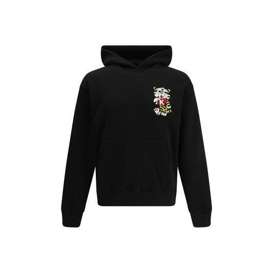 Sweatshirt Hoodie by Kenzo for men in cotton black features a authentic silhouette, showcasing a sophisticated hooded neckline and authentic detail for a refined finish.