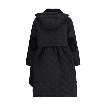 Hooded Overcoat by Barbour for women in polyester & rubber black showcases a architectural silhouette, artfully detailed with a distinctive hooded neckline and functional pockets & hooded for a architectural finish.