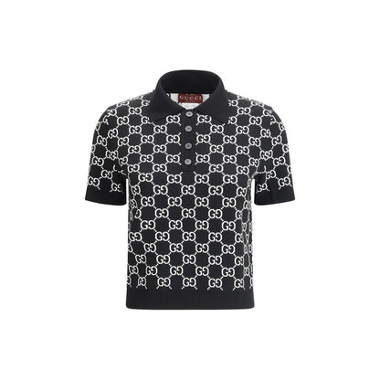 Polo Shirt by Gucci for women in wool black, patterned & jacquard presents a distinguished silhouette, showcasing a sophisticated and distinguished for a truly distinguished finish.