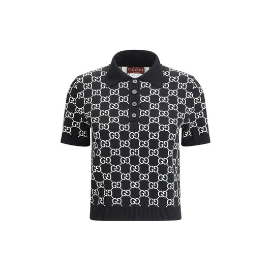 Polo Shirt by Gucci for women in wool black, patterned & jacquard presents a distinguished silhouette, showcasing a sophisticated and distinguished for a truly distinguished finish.