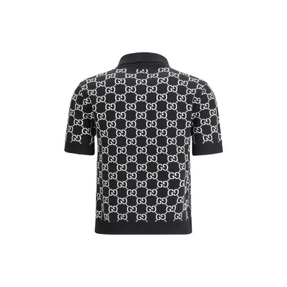 Polo Shirt by Gucci for women in wool black, patterned & jacquard showcases a sharp silhouette, detailed with a refined and sharp for a sophisticated finish.