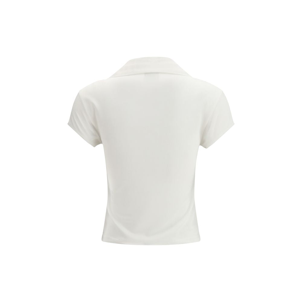 This Polo Shirt by Courrèges for women in cotton white & signature presents a flawless silhouette, showcasing flawless detailing and a refined v-neck neckline for a truly flawless aesthetic.