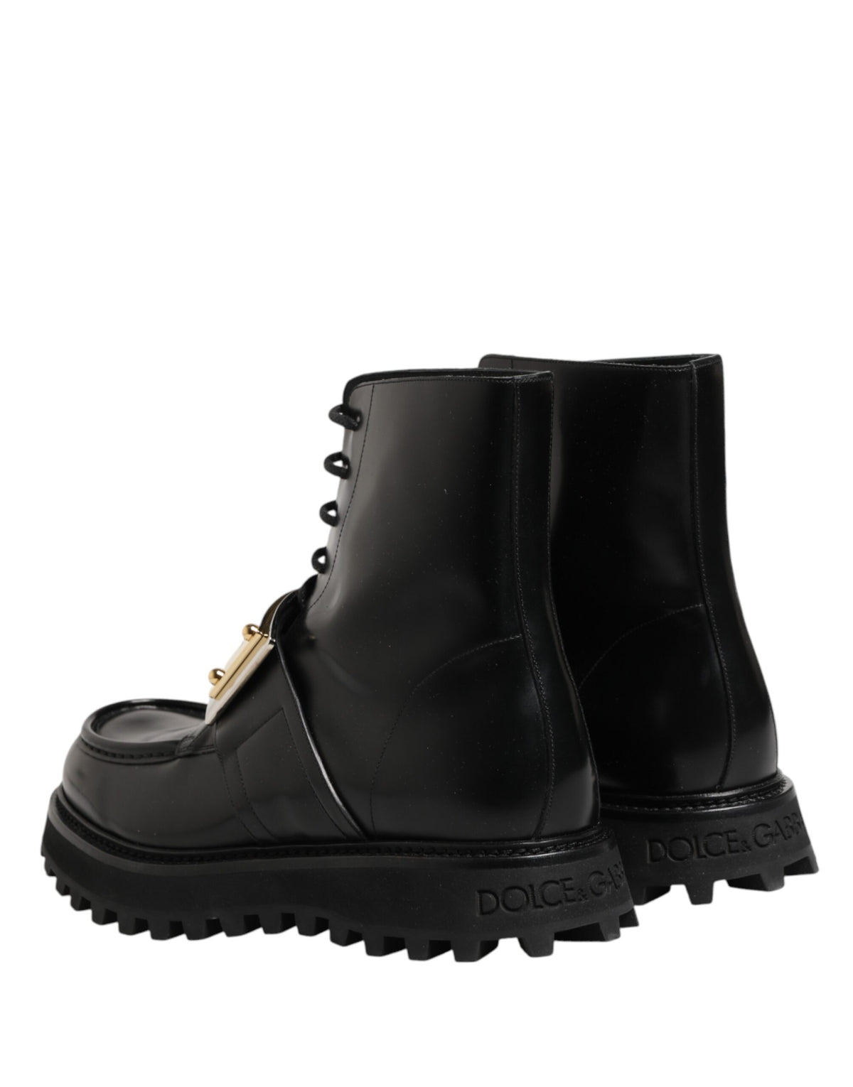 Dolce & Gabbana Men's Leather Lace-Up Ankle Boots - Black
