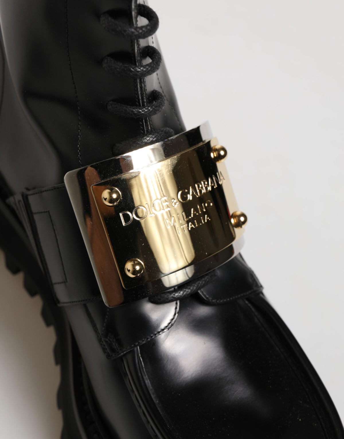 Dolce & Gabbana Men's Leather Lace-Up Ankle Boots - Black