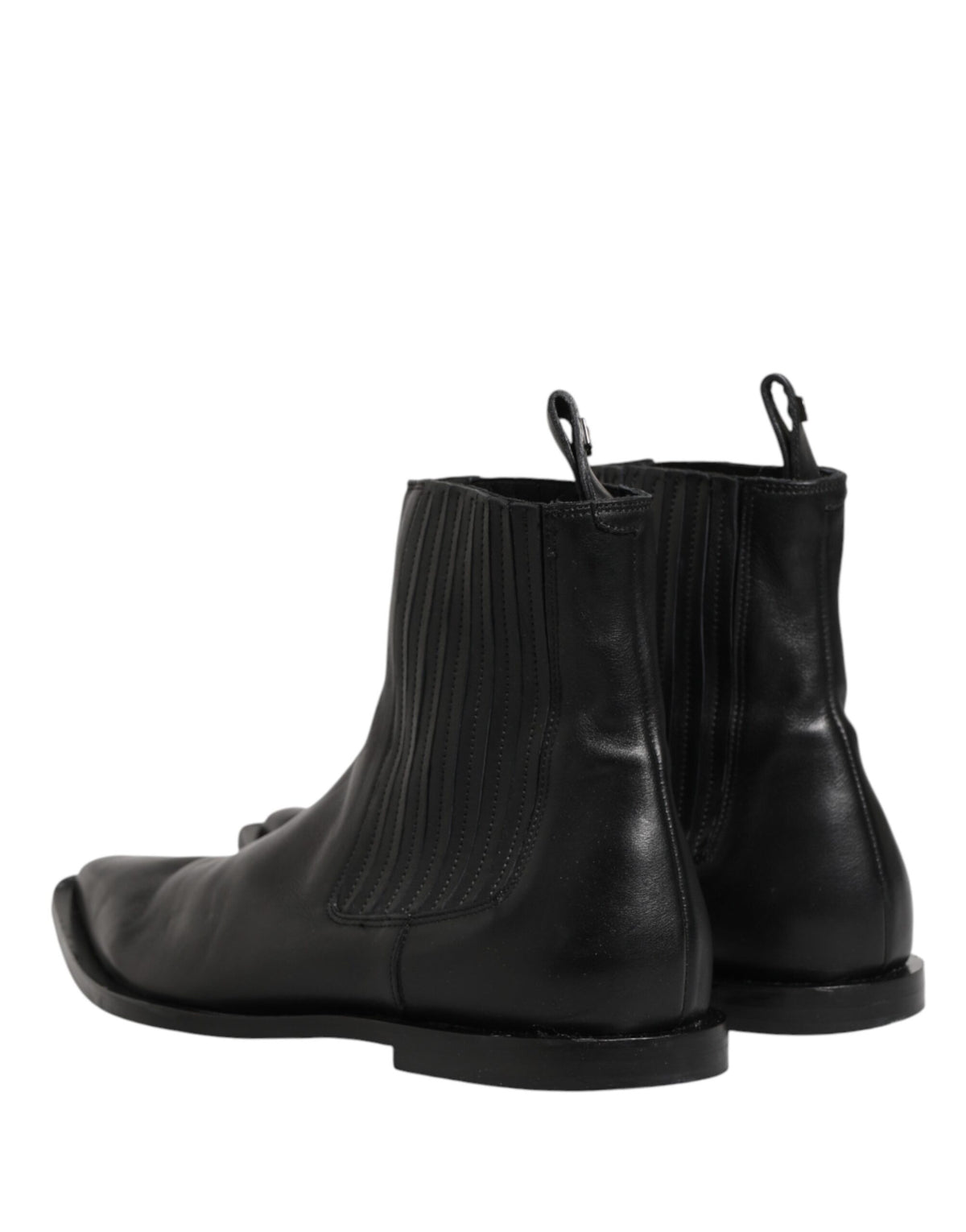 Dolce & Gabbana Men's Leather Ankle Chelsea Short Boots - Black