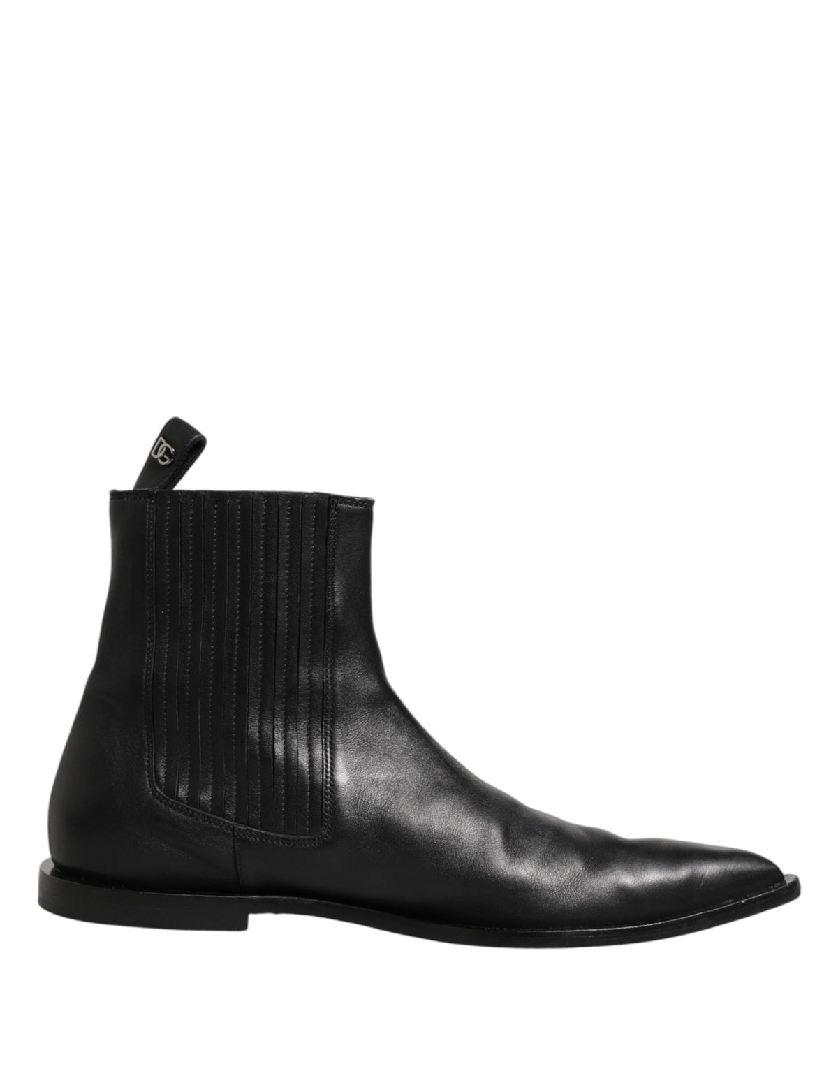 Dolce & Gabbana Men's Leather Ankle Chelsea Short Boots - Black