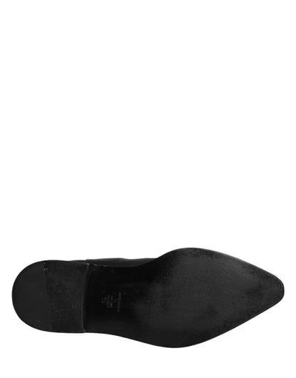 Dolce & Gabbana Men's Leather Ankle Chelsea Short Boots - Black