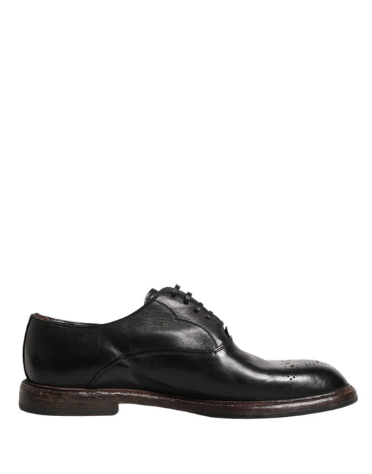 Dolce & Gabbana Men's Calfskin Leather Oxford Lace-Up Shoes - Black