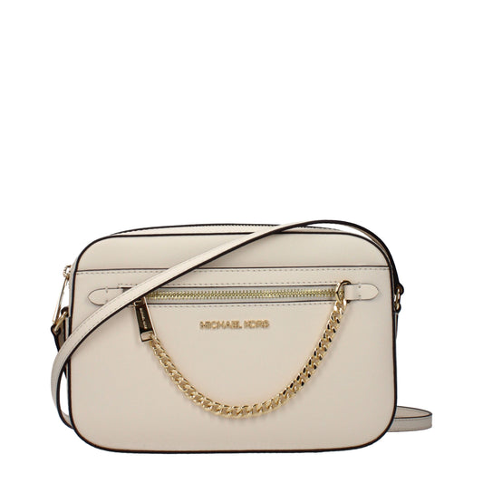 Crossbody Handbag by Michael Kors for women in leather beige features a versatile chic silhouette, meticulously detailed with a secure , ample , and versatile crossbody-strap & adjustable-strap.