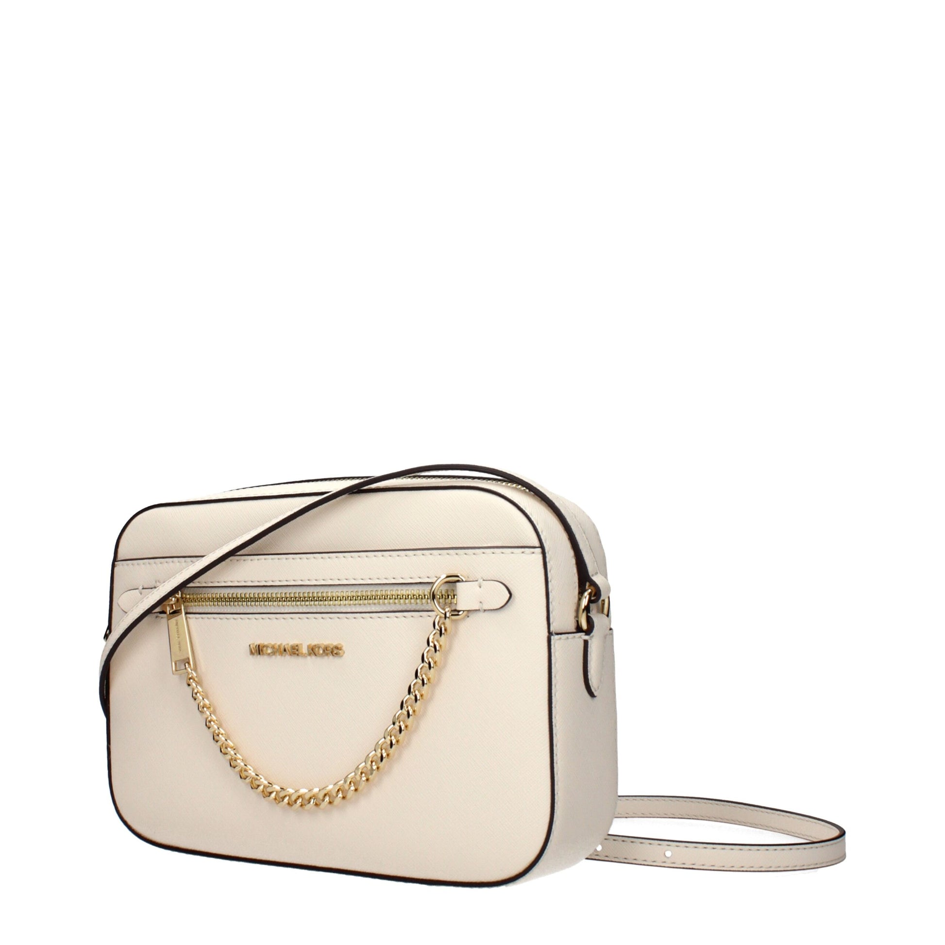 Crossbody Handbag by Michael Kors for women in leather beige features a transformative sophistication silhouette, showcasing a secure , ample , and versatile crossbody-strap & adjustable-strap for a transformative sophistication look.