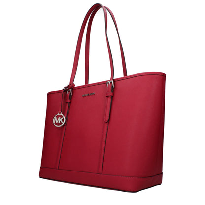 Shoulder Bag by Michael Kors for women in leather red presents a statuesque silhouette, showcasing a secure and statuesque with versatile shoulder-strap for a sophisticated look.