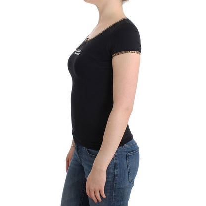 Activewear T-Shirt by Roberto Cavalli for women in stretch nylon black features an contemporary design with , a length, and a contemporary .