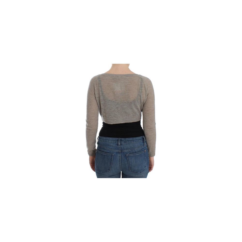 Cardigan by Ermanno Scervino for women in beige features an impeccable silhouette, showcasing a sophisticated and detail for a truly impeccable finish.