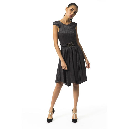 Dress by BYBLOS for women in viscose gray features an cute silhouette, detailed with a short-sleeve and that elegantly flows into a cute midi.