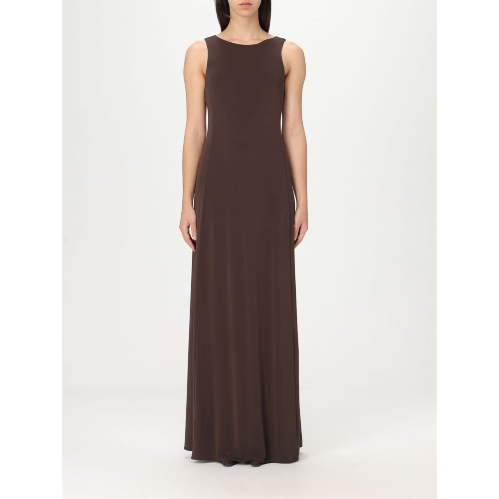 Dress by Max Mara for women in jersey black showcases a striking silhouette, elegantly detailed with a sleeveless, refined , and a striking long for a striking finish.
