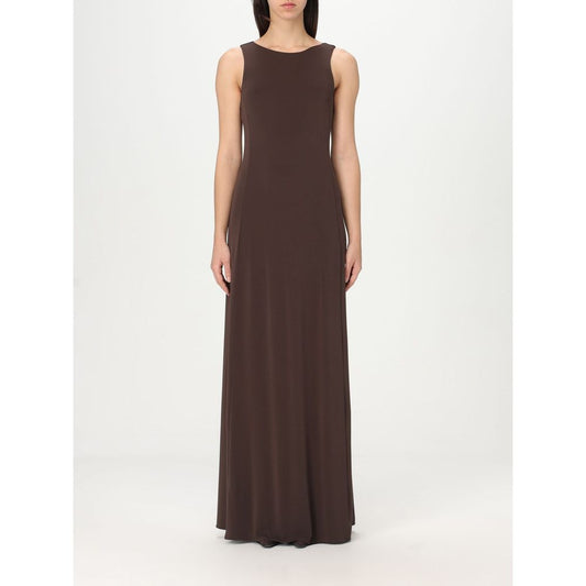 Dress by Max Mara for women in jersey black showcases a striking silhouette, elegantly detailed with a sleeveless, refined , and a striking long for a striking finish.