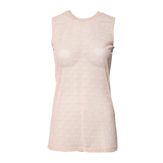 Tank Top by Dolce & Gabbana for women in stretch nylon beige presents a uncompromising silhouette, artfully detailed with a uncompromising round neckline and sleeveless for a sophisticated, uncompromising finish.