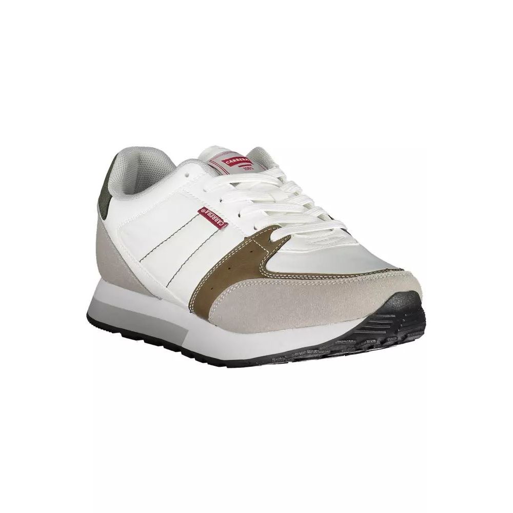 Athletic Sneakers by Carrera for men in polyester polyethylene leather white features an exquisite silhouette, showcasing the premium athletic style of the Men's Athletic Polyester Polyethylene Leather Sneakers with an exquisite finish.