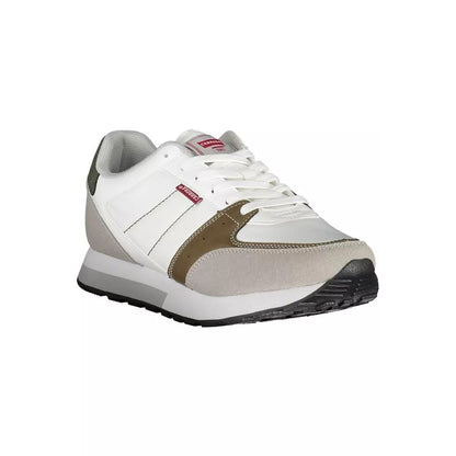 Athletic Sneakers by Carrera for men in polyester polyethylene leather white features an exquisite silhouette, showcasing the premium athletic style of the Men's Athletic Polyester Polyethylene Leather Sneakers with an exquisite finish.